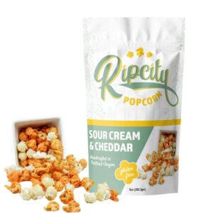 Sour cream & Cheddar popcorn from Rip City Popcorn