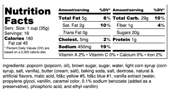 Nutritional facts